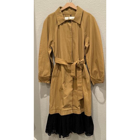 Sea NY Maeve Eyelet Long Sleeve Trench Coat Size XL - Picture 15 of 16